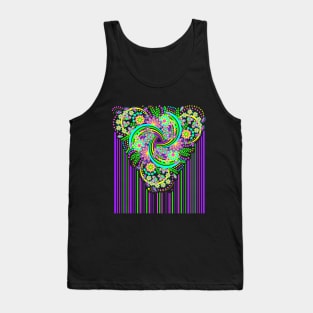 Flowers and Celtic disk ornament Tank Top